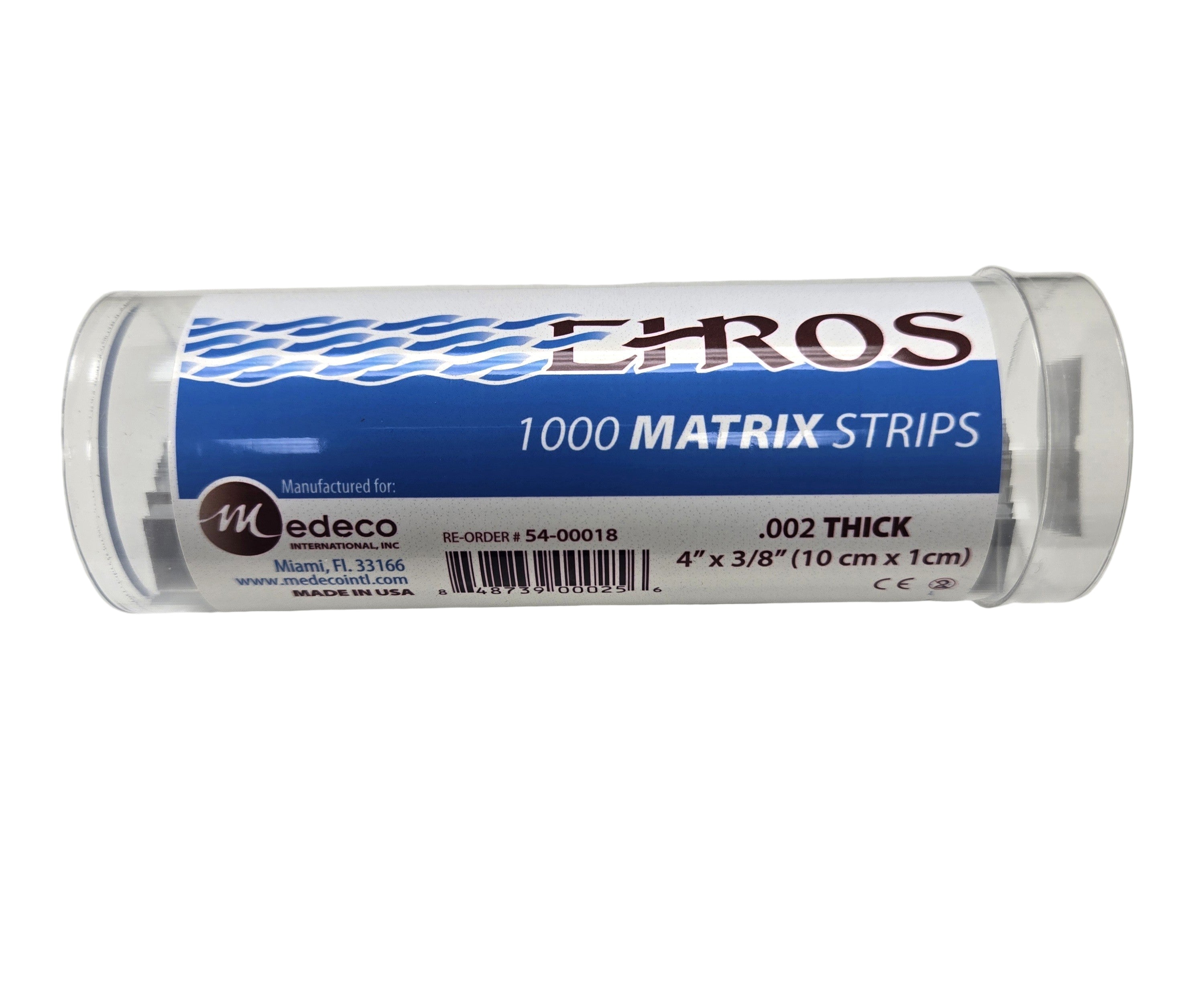 Ehros Matrix Strips .002 thick  Mylar 4" x 3/8", 1000/Pkg.