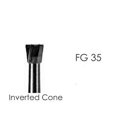 FG Shank Carbide Bur FG35 Inverted Cone, 10pcs/Pack.