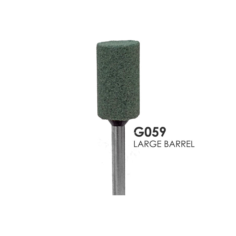 Green mounted stone, G059, LRG BARREL 100 pcs/ box