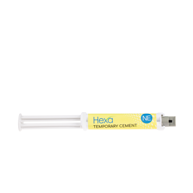 Hexa Non- Eugenol Temporary Cement, 10ml X 1 Syringe + 6 Mixing Tips