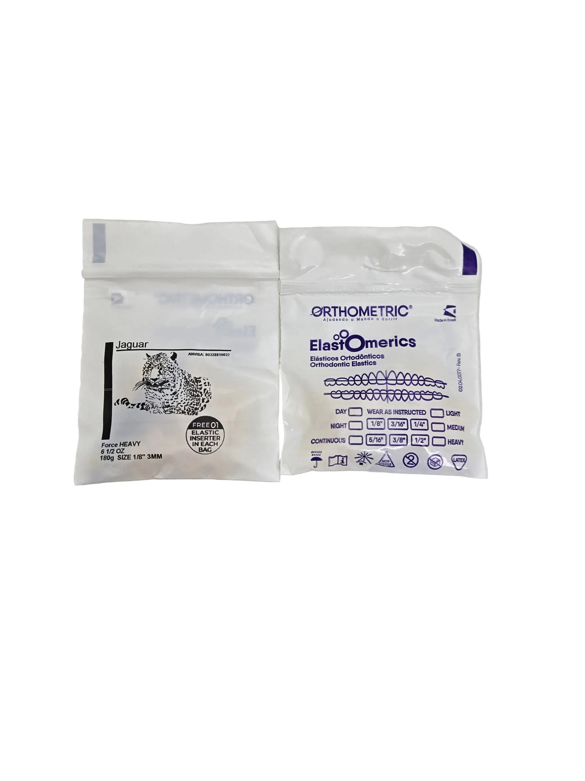 Orthodontic Elastics – Intra-Oral, Latex Heavy, 6.5 oz, 1/8" (3 mm), Jaguar, 100 Elastics / Bag