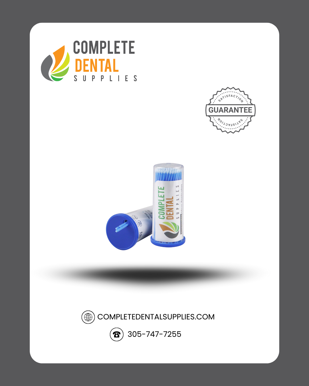 Micro Applicators, Plastic Canister Packaging, # 3, 100 pcs/tubes, 4 tubes/Box.