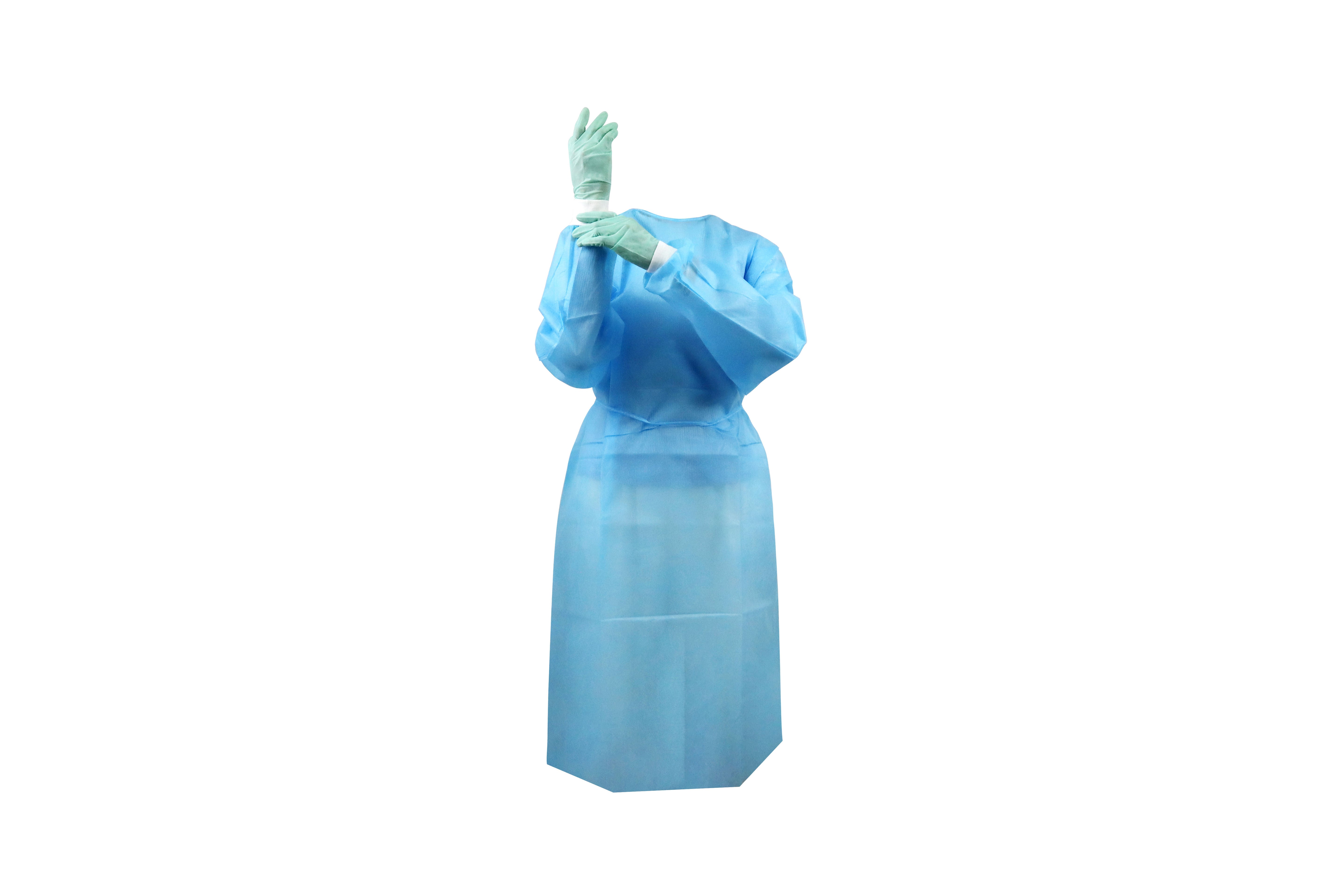 Isolation Gown, Nylon Knitted Cuffs,30g PP, 5 Bags / Case.