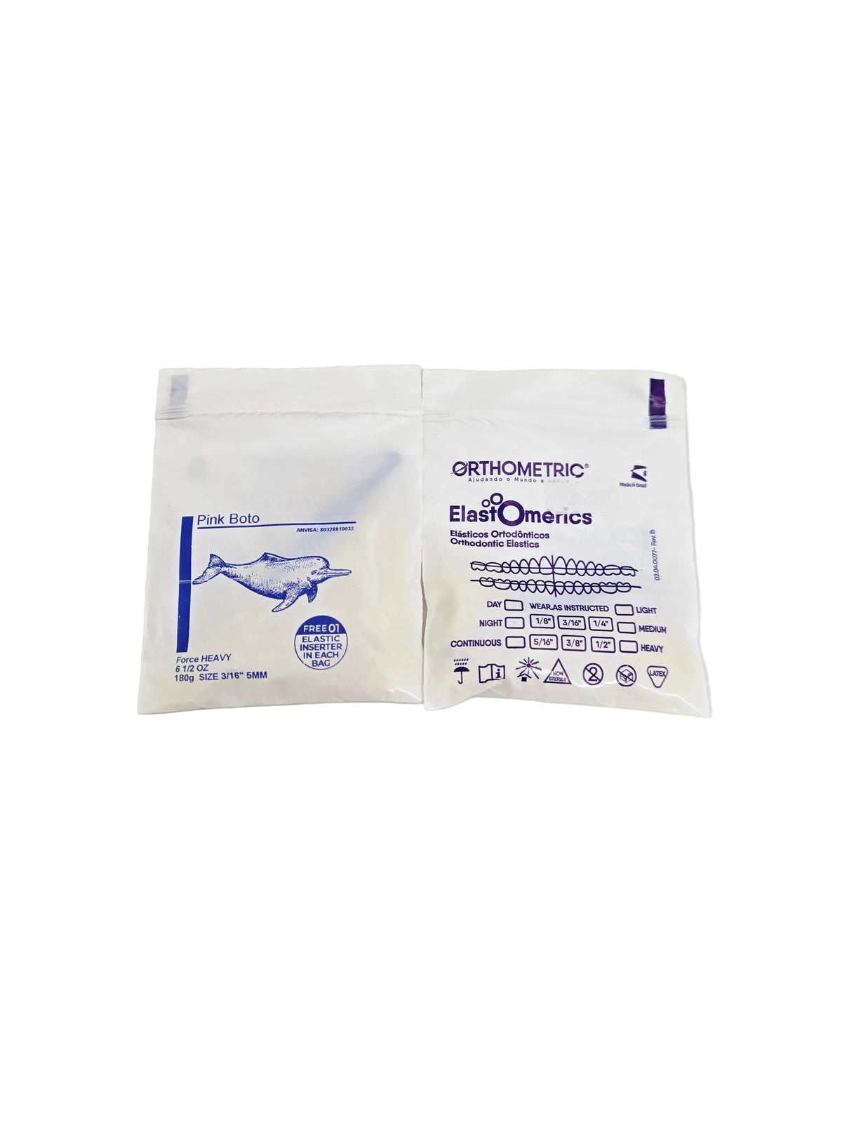 Orthodontic Elastics – Intra-Oral, Latex Heavy, 6.5 oz, 3/16" (5 mm), Pink Boto, 100 Elastics / Bag