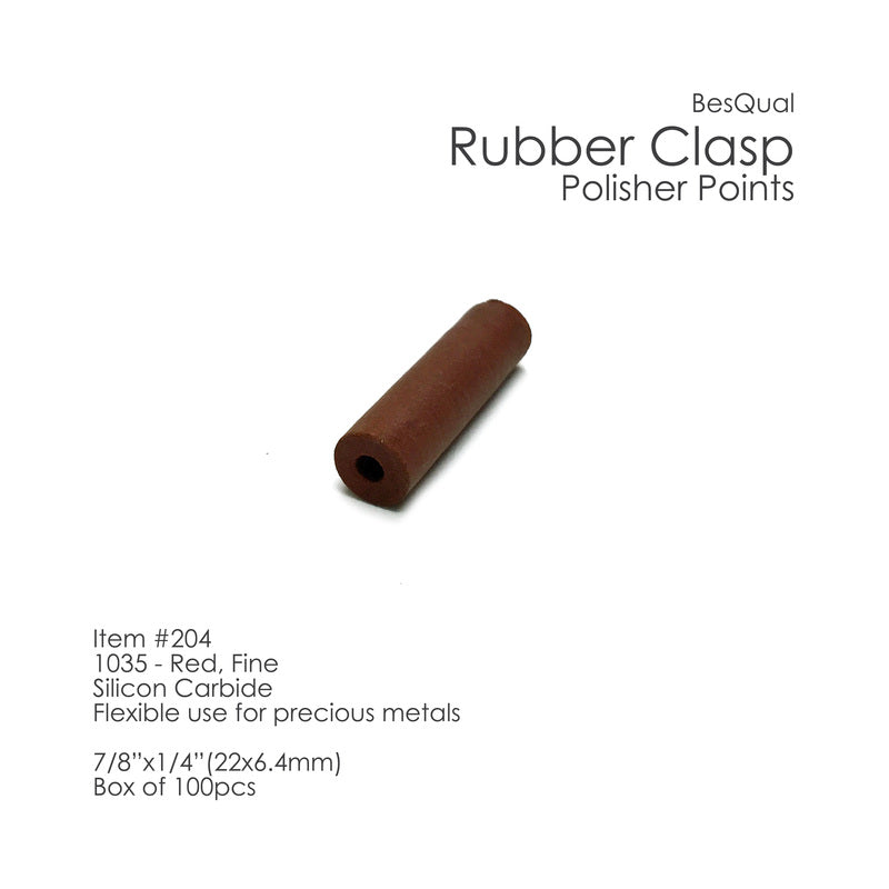 Red, Fine (SC) Rubber Clasp - Flexible for precious metals #1035, 100/box..