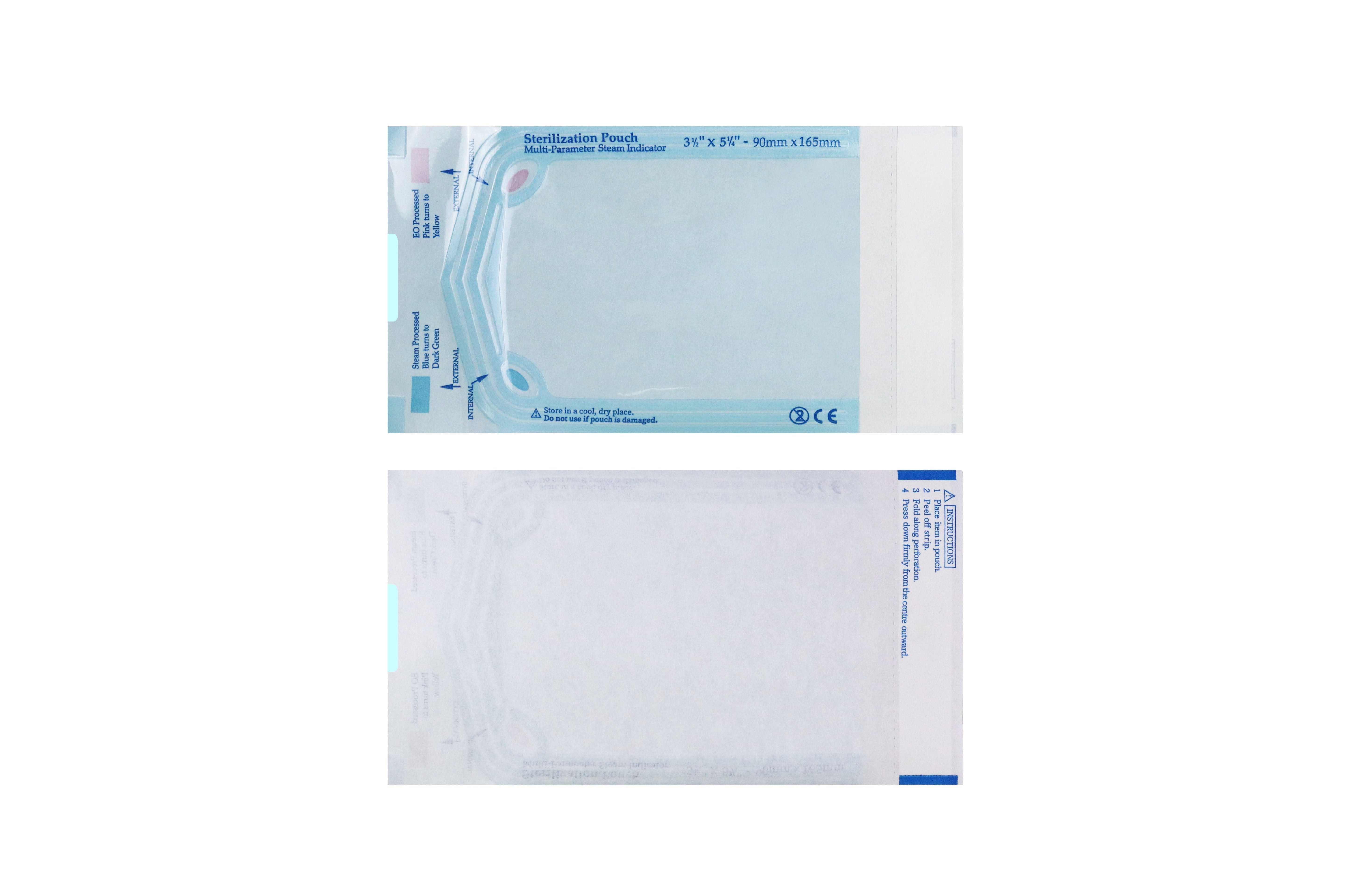 Self Sealing Sterilization Pouches 3.5"*5.25", 90×(135+30)mm, 200 pcs / box.