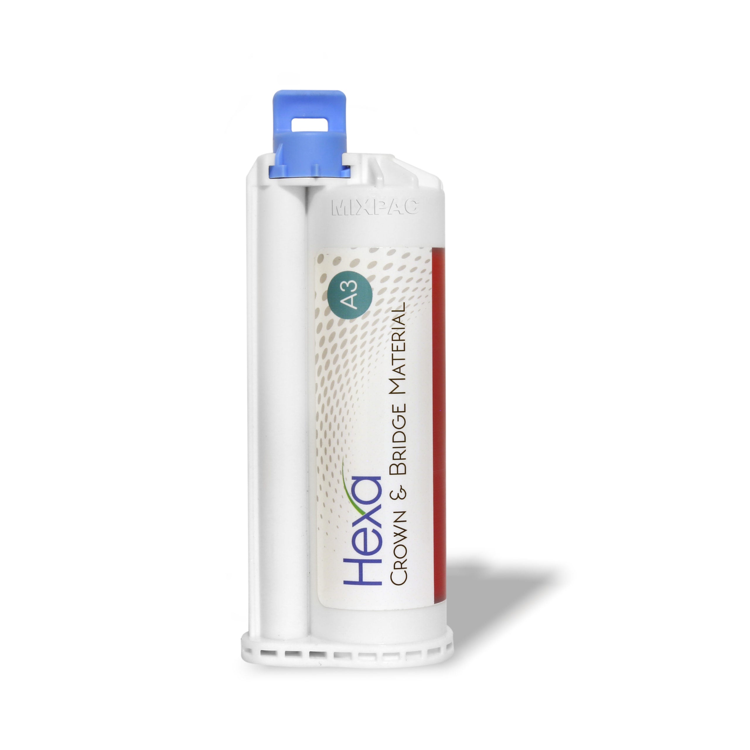 Hexa Temp Crown & Bridge Material 10:1 Ratio, 50ml X 1 Cartridge + 10 Mixing Tips, Shade A2