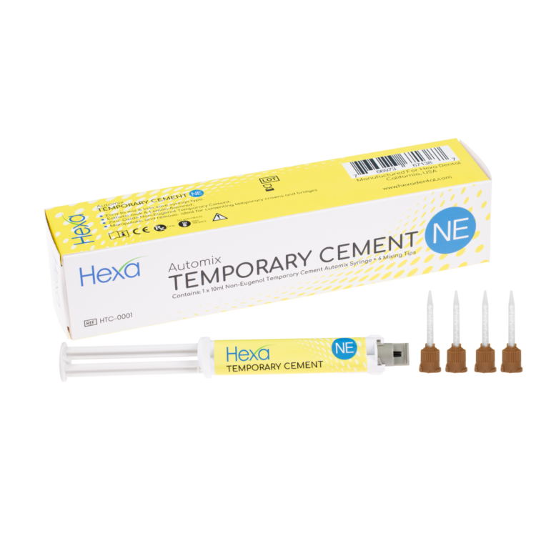 Hexa Non- Eugenol Temporary Cement, 10ml X 1 Syringe + 6 Mixing Tips
