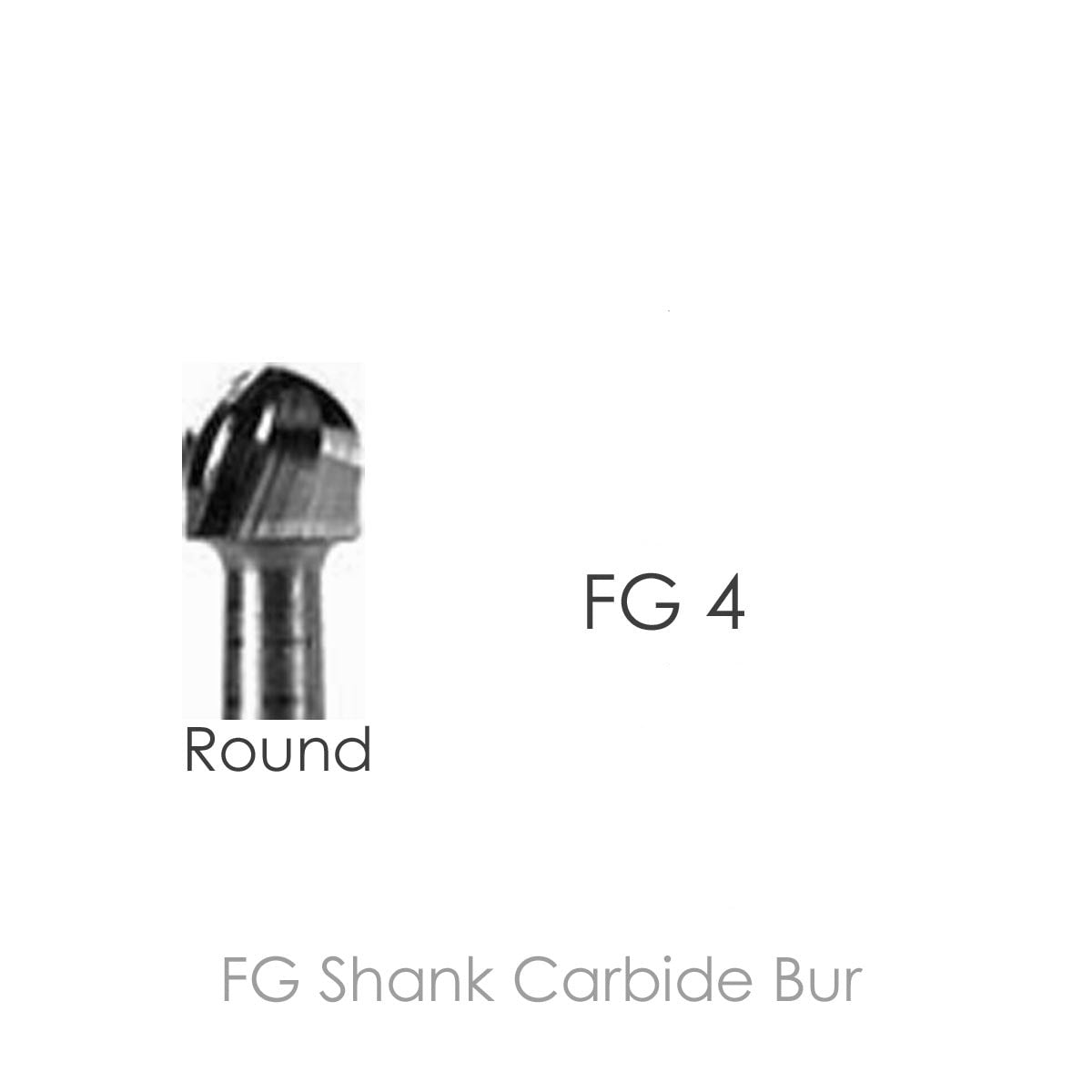 FG Shank Carbide Bur, FG4 Round,  10pcs/Pack.