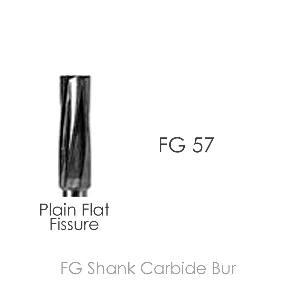 FG Shank Carbide Bur FG57, Plain Flat Fissure, 10pcs/Pack.