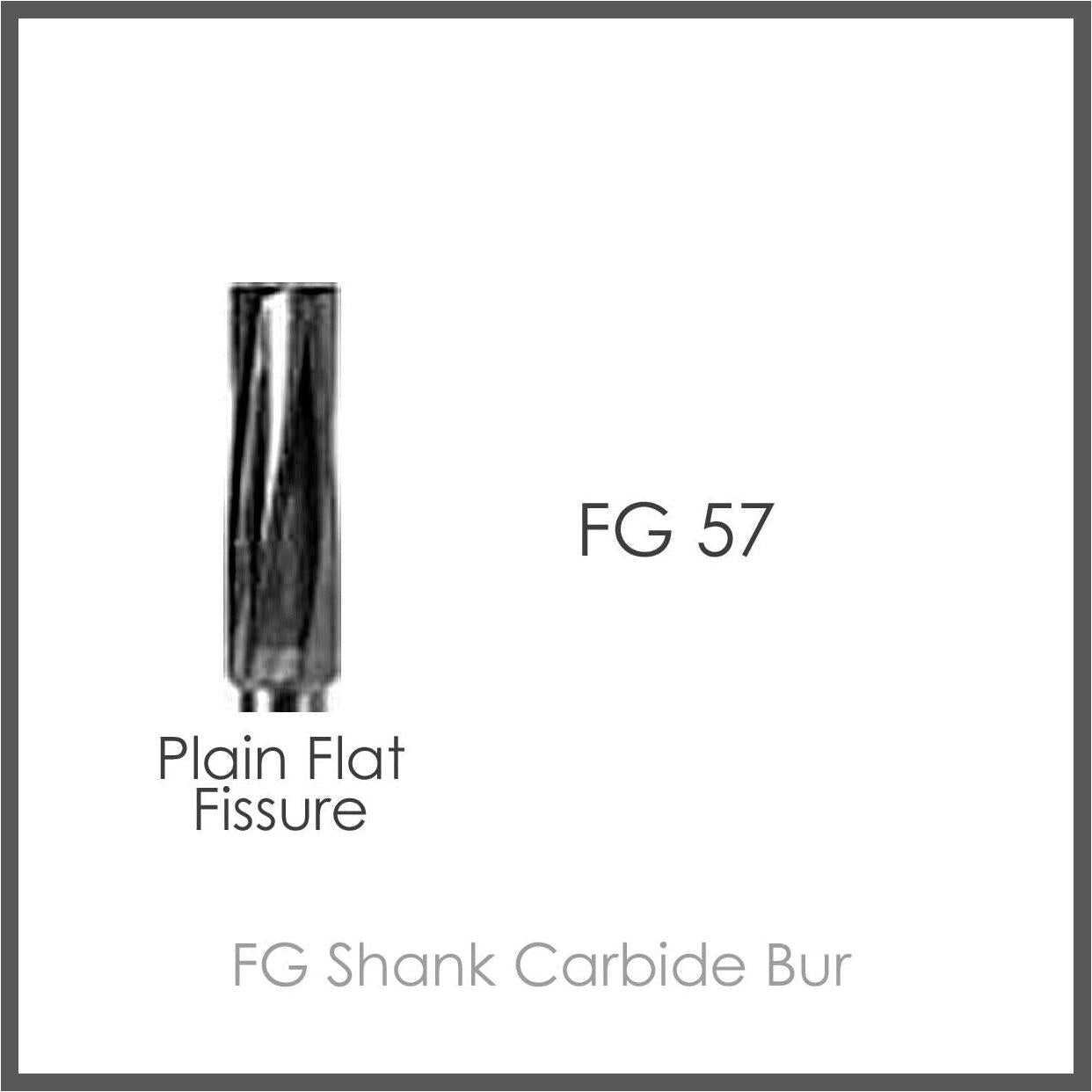 FG Shank Carbide Bur FG57, Plain Flat Fissure, 10pcs/Pack.