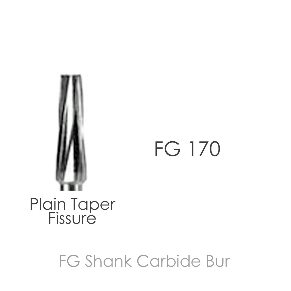 FG Carbide bur # 170, Plain Taper Fissure, 10 pcs/pack