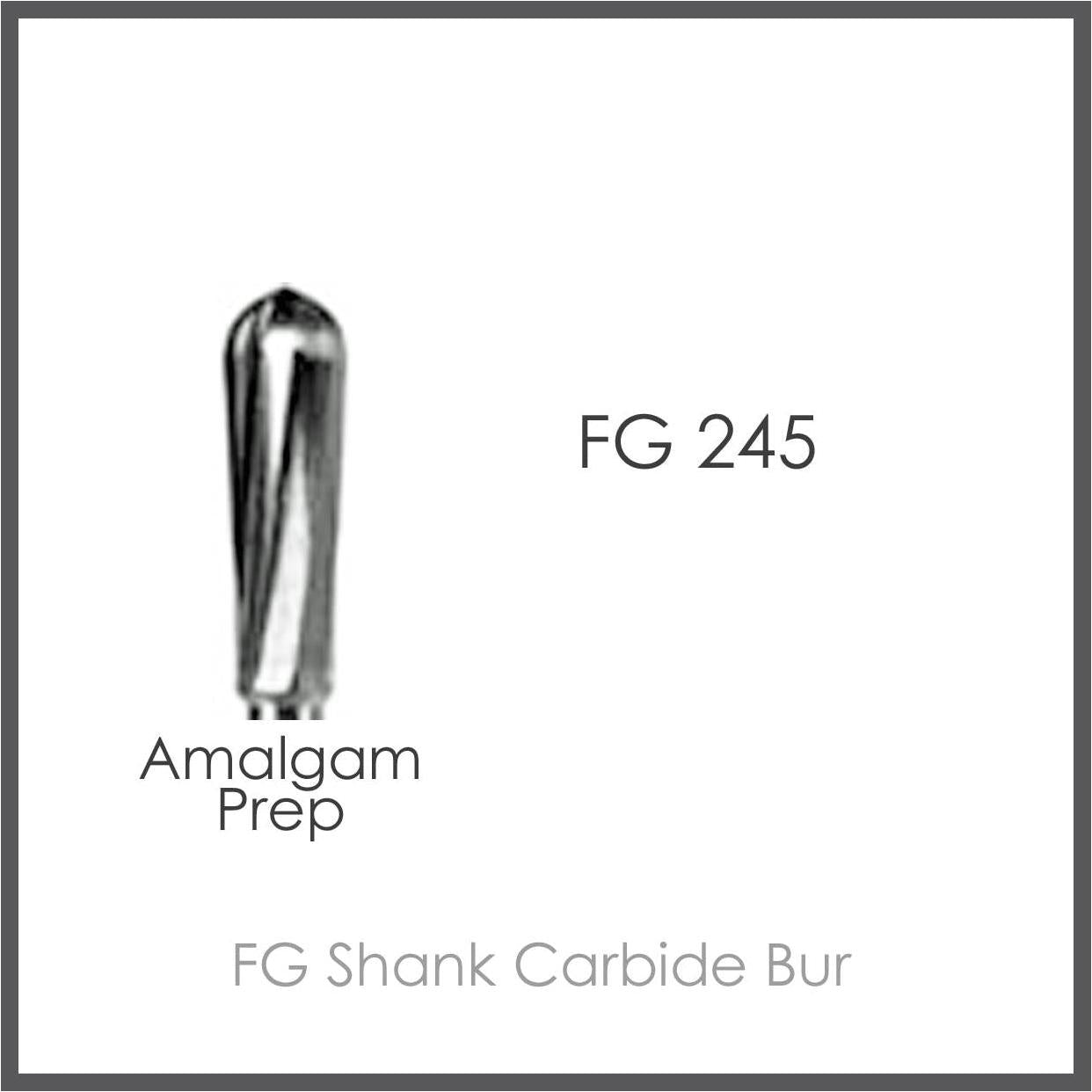 Carbide bur  FG245, Amalgam Prep, 10pcs/Pack.