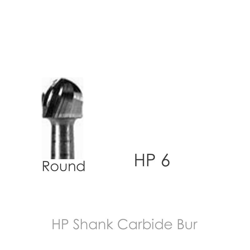 HP Shank Carbide Bur HP6 Round, 12pcs/Package.
