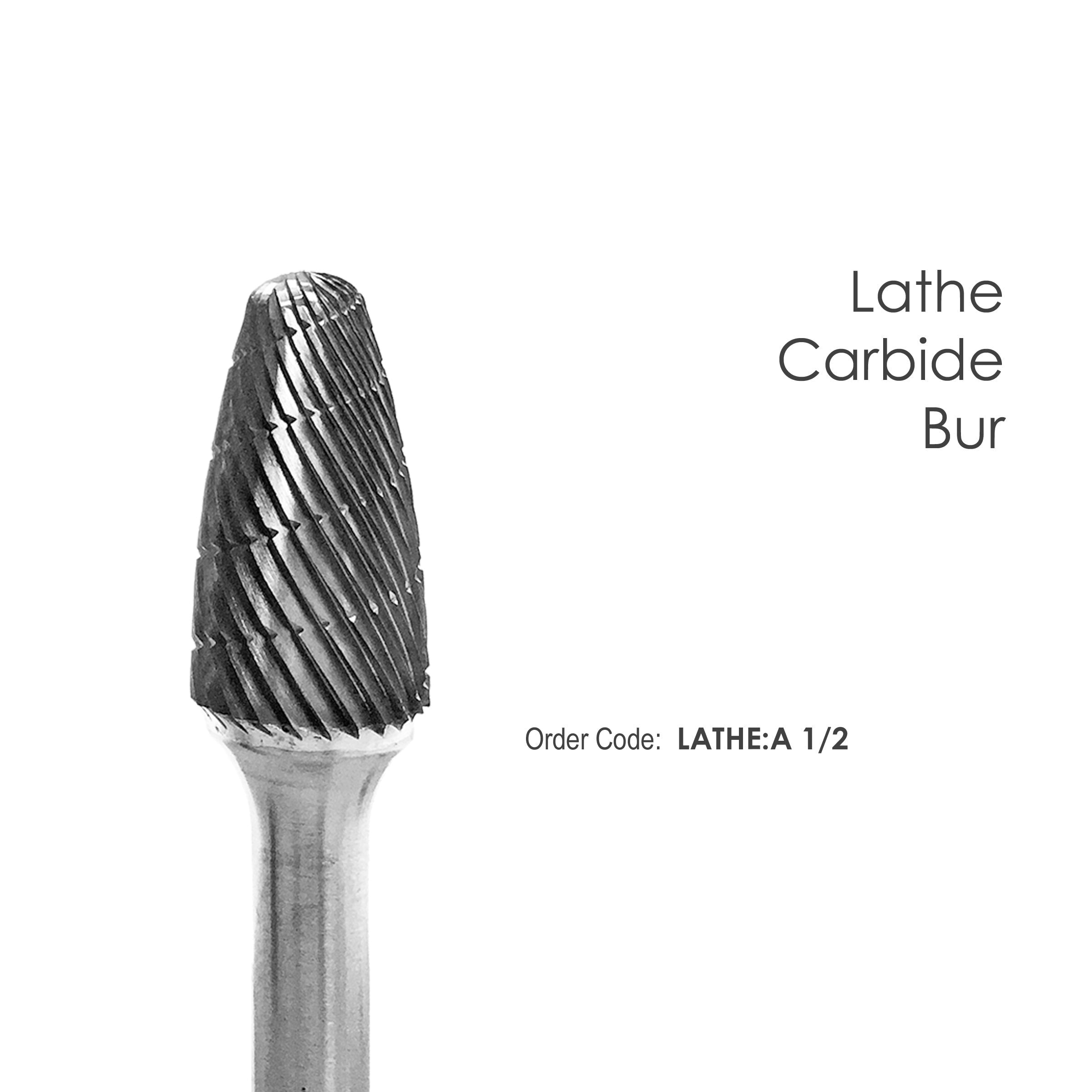 Lathe Carbide Bur  A 1/2, 1/4" Shank,  each