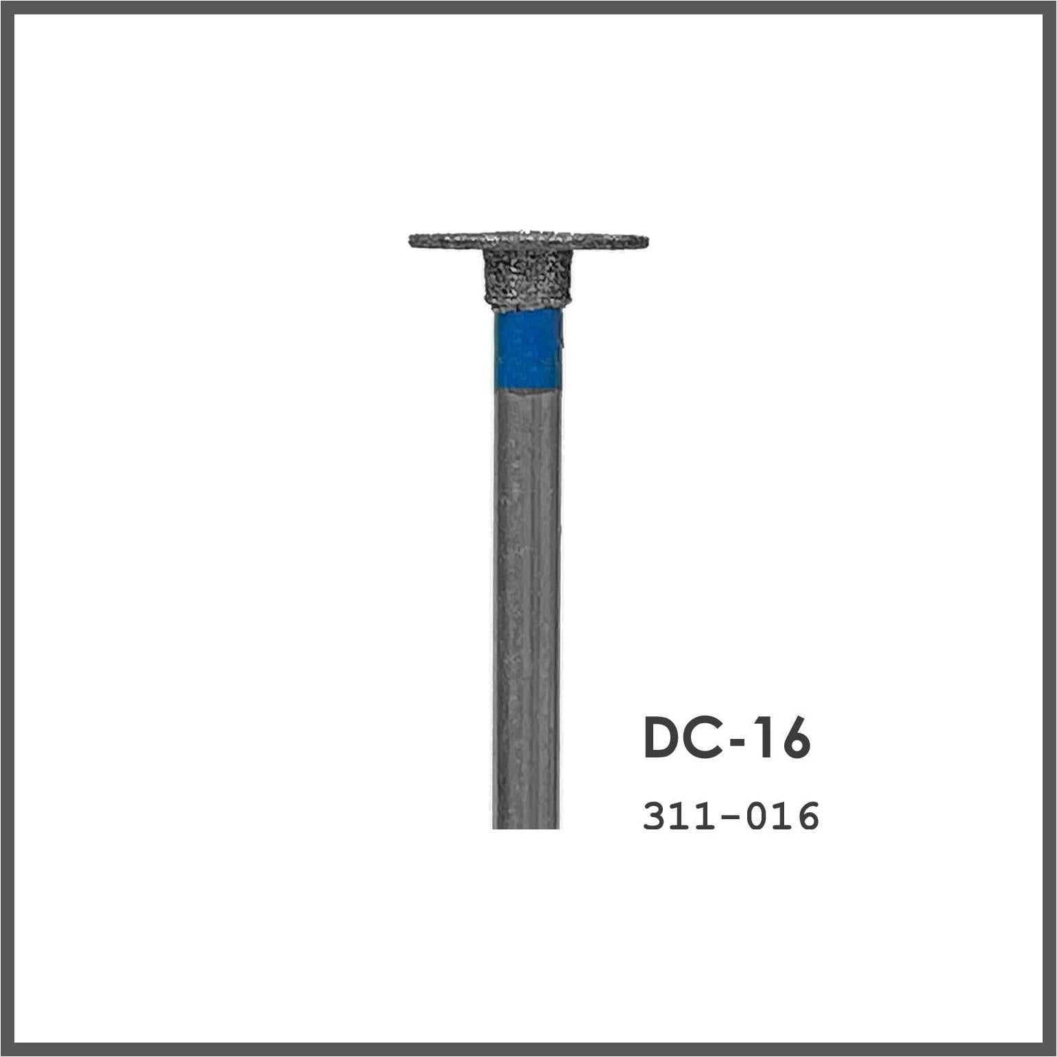 Diamond Coated Burs, DC16, Wheel, 1.00 x 8.00 mm, Each.